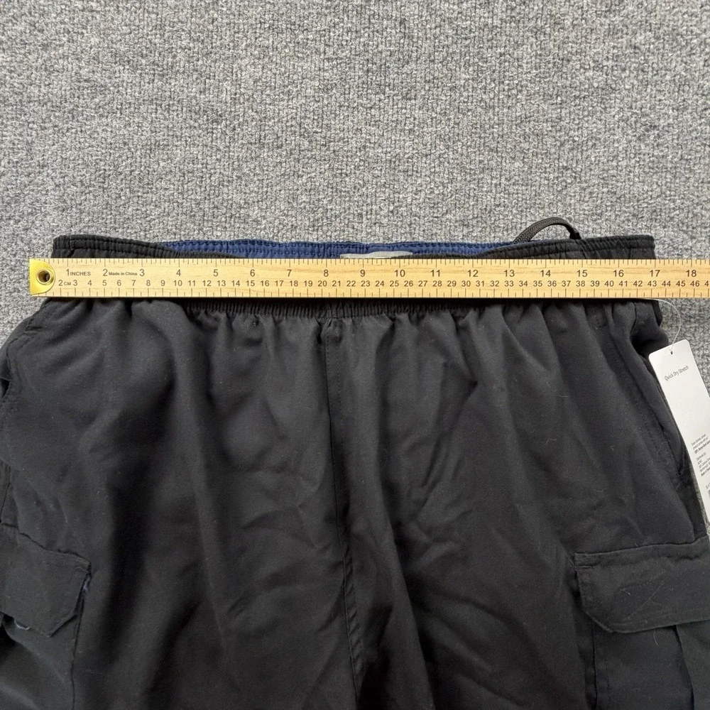 Berkley Jensen‎ Mens Cargo Shorts Black Drawstring Elastic Waist Casual L NWT